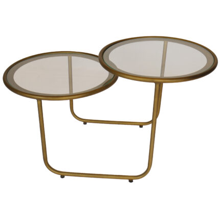 RAILEY COFFEE TABLE (TOP GLASS-METAL BASE)